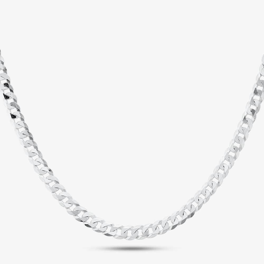 T.H.Baker T.H.Baker Women's Silver 20 Inch Flat Curb Chain SBUF-510-AG-20