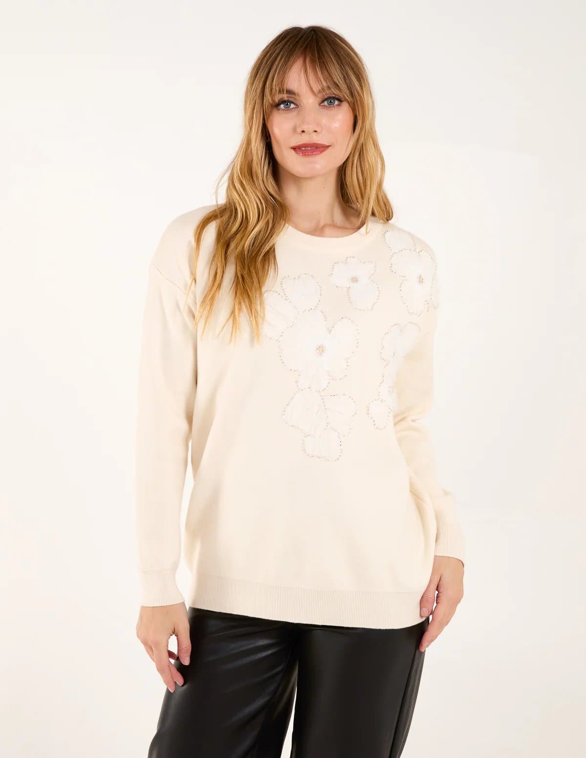 Blue Vanilla Flower Diamante Jumper