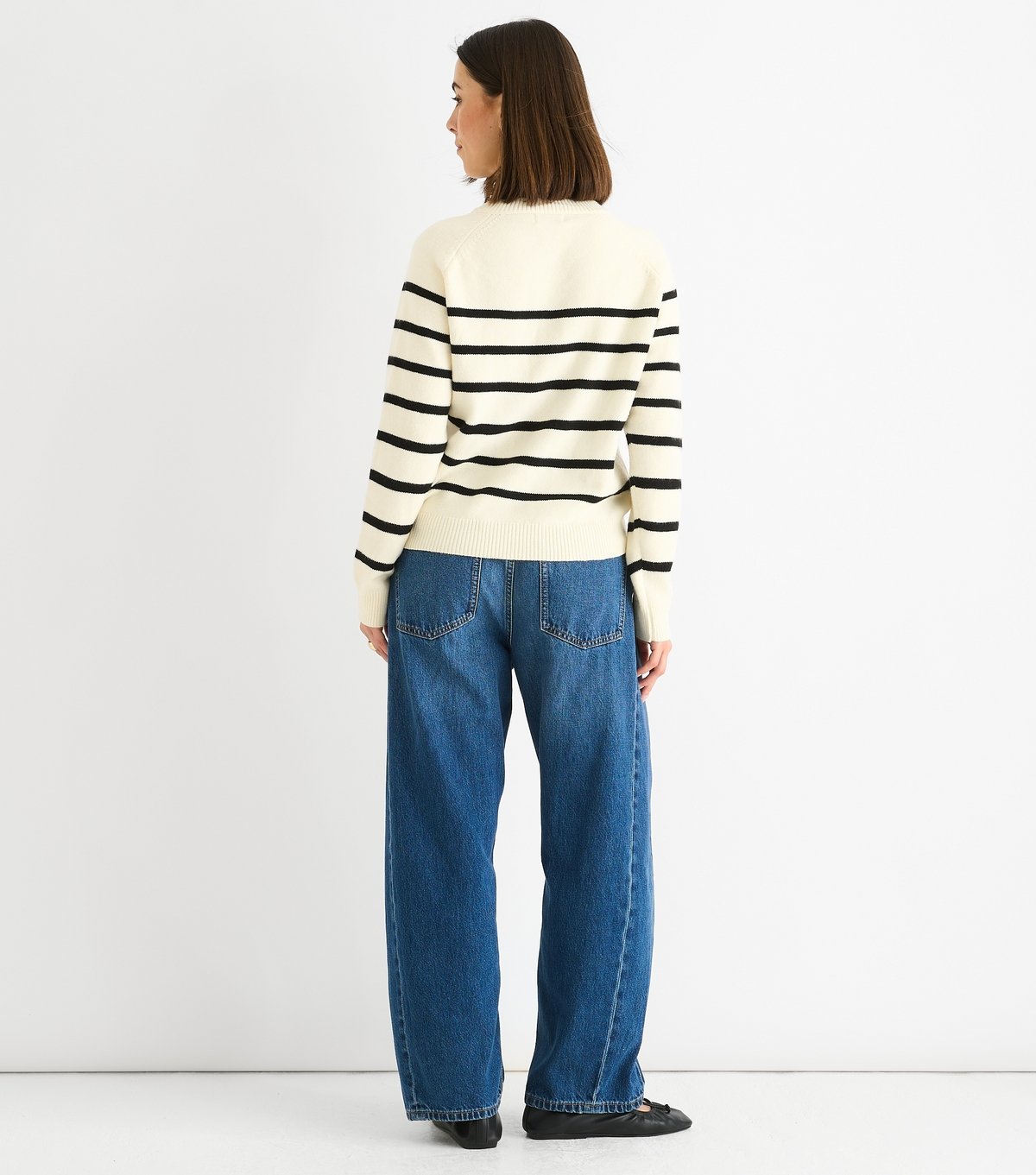 Gini London Women's Cream Stripe Knit Jumper Gini London New Look - 4
