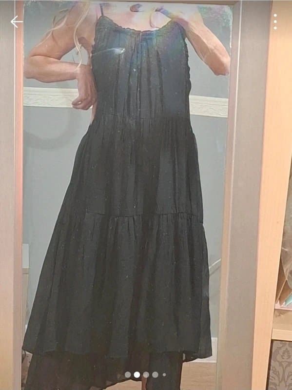 Boutique Adjustable Black Tiered Maxi Dress | Fits UK 6 – 22 | Unique Travel Find