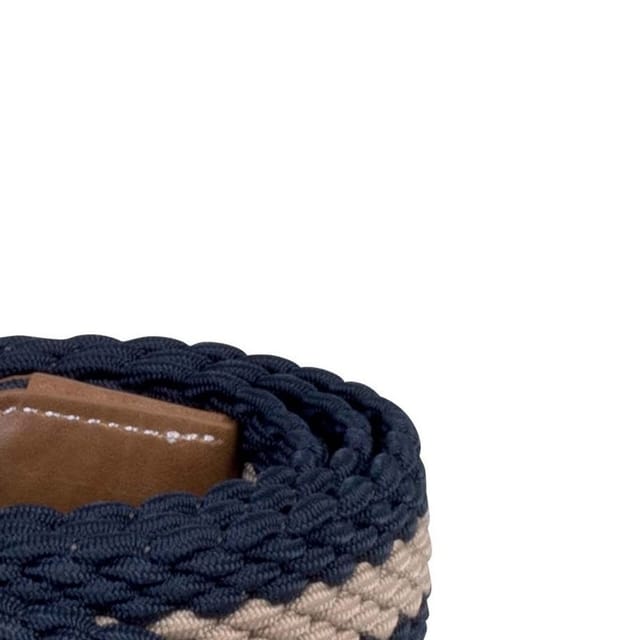 K-UP K-UP Men's Braided Elasticated Belt in Mid Navy - 2