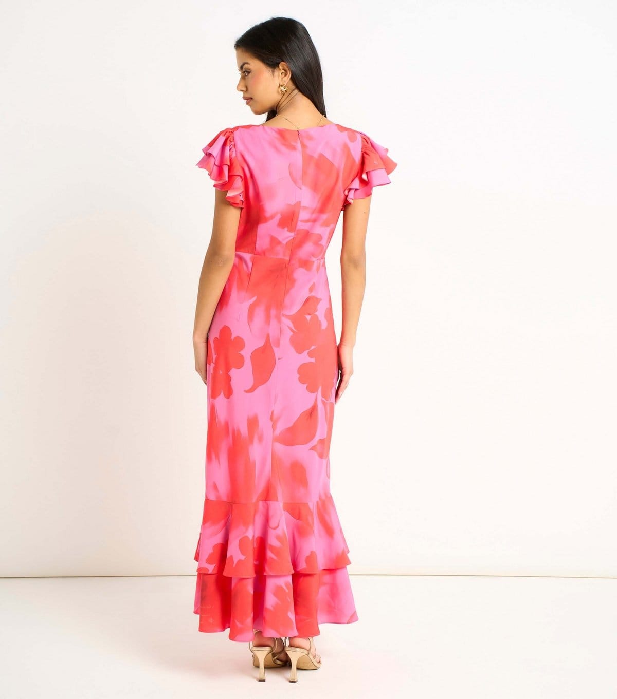 Gini London Women's Pink Floral Print Midaxi Dress Gini London New Look - 4