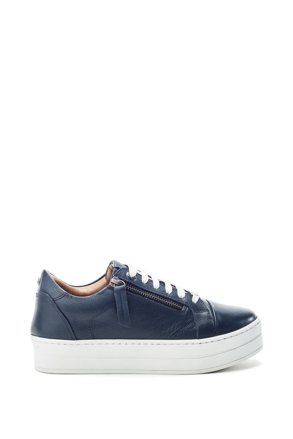 Moda In Pelle Moda In Pelle Women's 'Abbee' Leather Platform Trainers in Navy