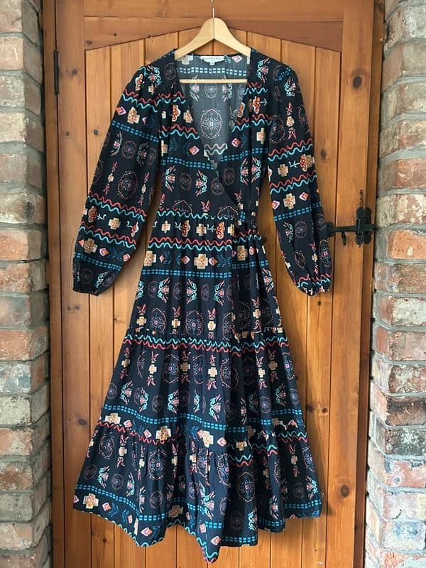 Never Fully Dressed Never Fully dressed 100% cotton multi coloured maxi occasion wedding summer wrap dress. UK 10
