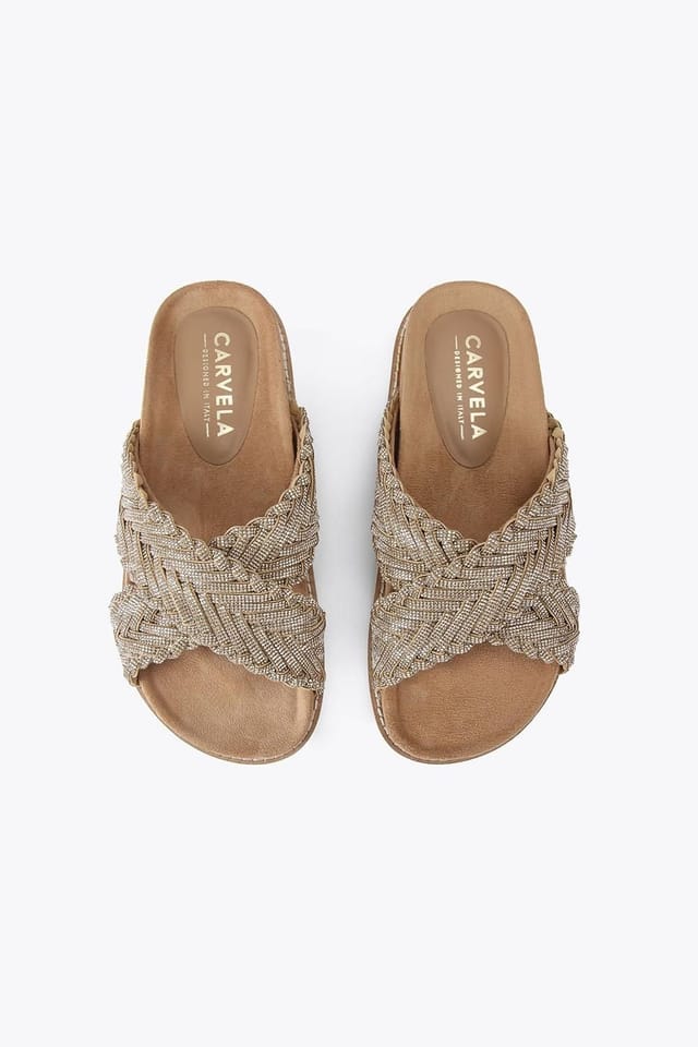 Carvela Carvela Women's 'Paloma' Fabric Sandals in Gold - 2