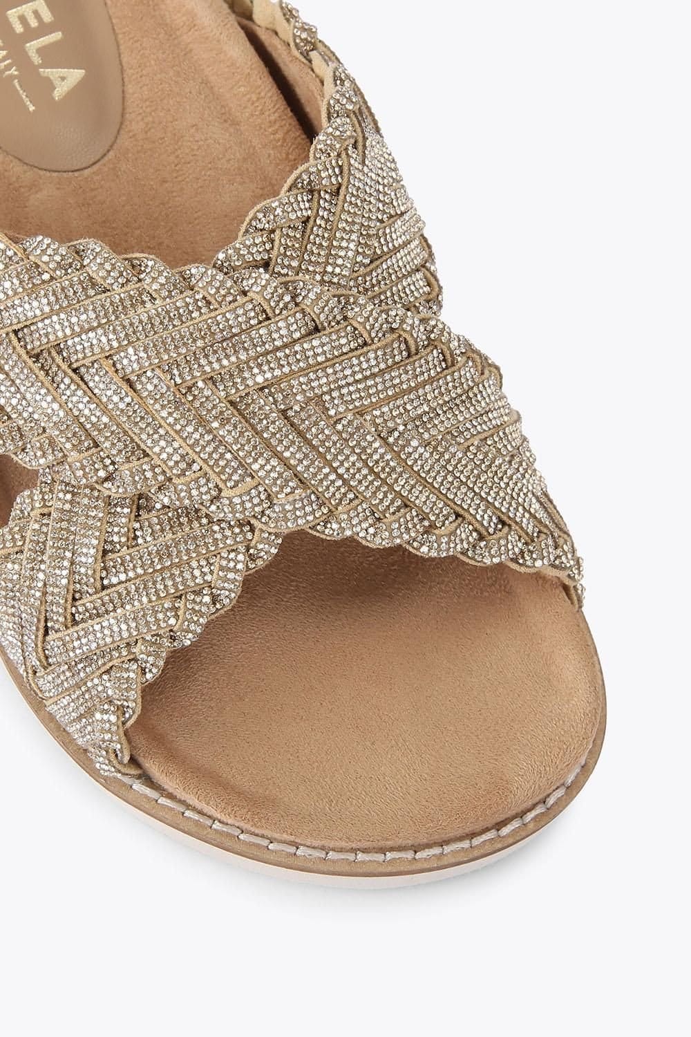 Carvela Carvela Women's 'Paloma' Fabric Sandals in Gold - 4
