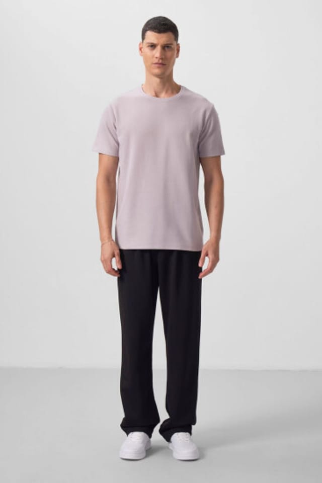 Tommy Life Tommy Life Men's Regular Fit Crew Neck T-Shirt in Stone - 2