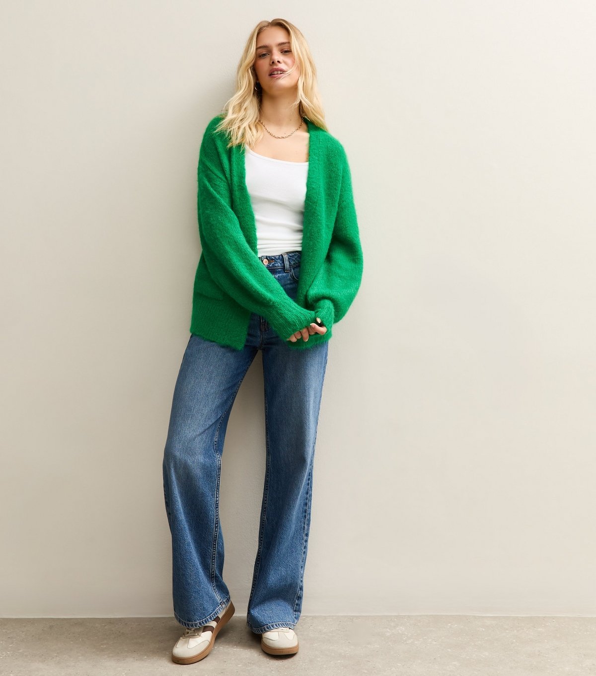 Sunshine Soul Women's Mid Green Open Front Cardigan Sunshine Soul New Look - 3