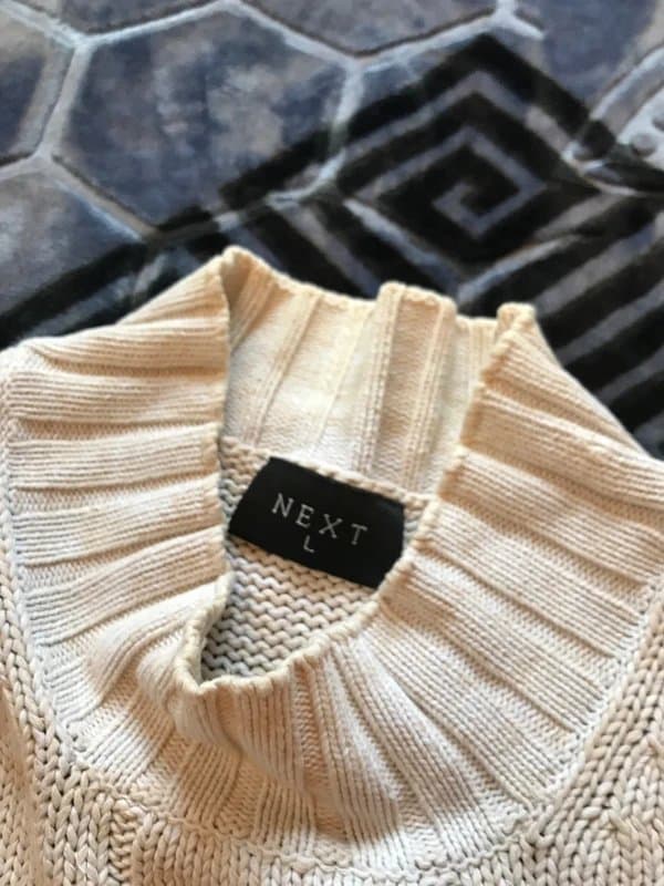 Next Mens oatmeal chunky knit jumper size L Next