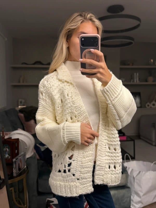 ASOS Asos cream chunky knit oversized cardigan
