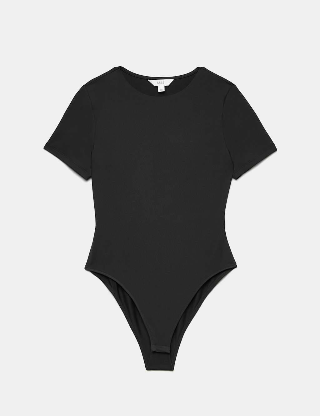 Marks & Spencer M&S Crew Neck Short Sleeve Fitted Bodysuit Black