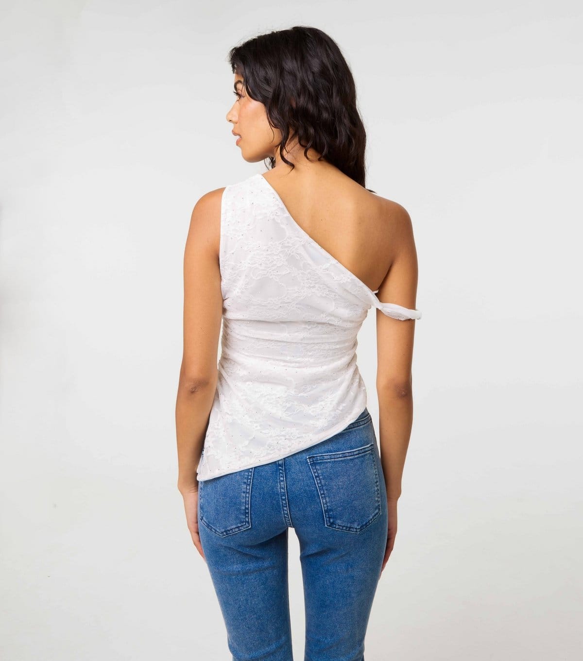 Pink Vanilla Women's Off White Diamante Lace Off Top Pink Vanilla New Look - 4