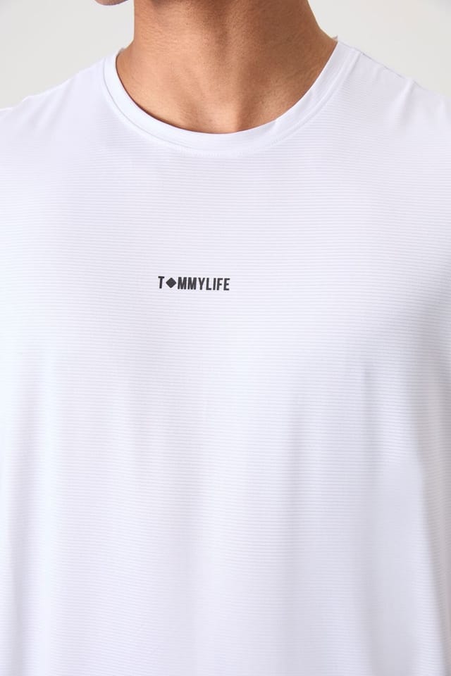 Tommy Life Tommy Life Men's Regular Fit Logo Jersey T-Shirt in White - 3