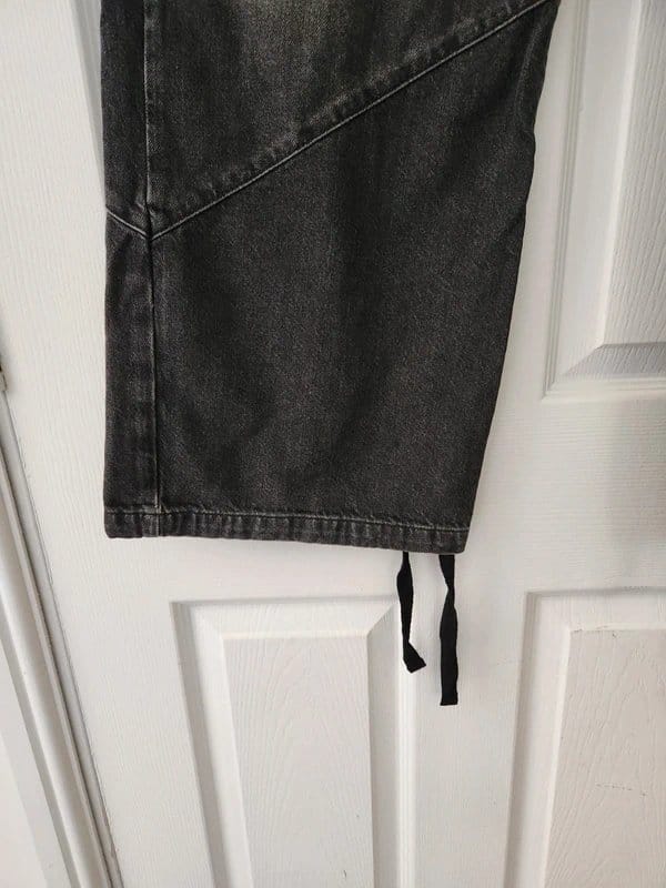 ASOS Luxe Black Wash Denim Barrel Jeans with Adjustable Cuff