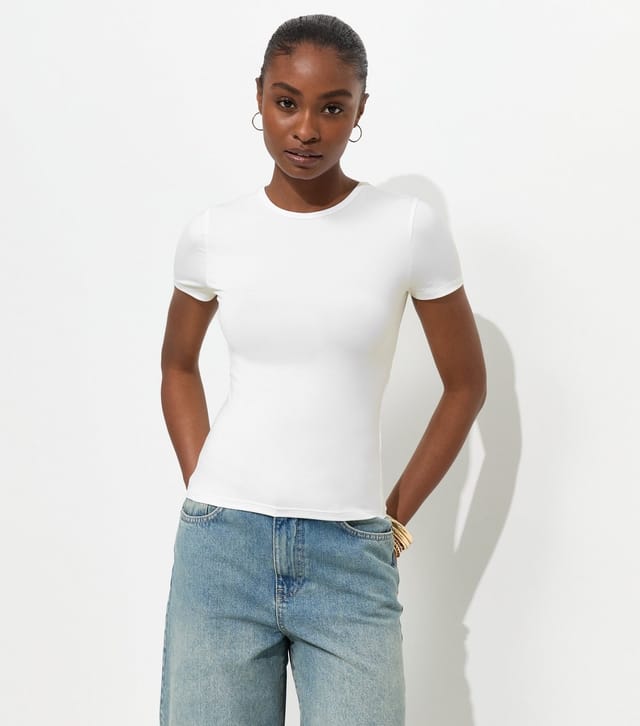 New Look Women's Off White Jersey Longline Crew Neck T-Shirt New Look - 2