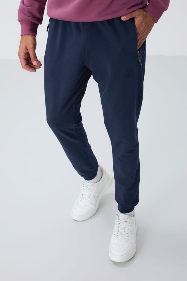 Tommy Life Tommy Life Men's Jogger Sweatpants With Zip Pocket in Navy - 3