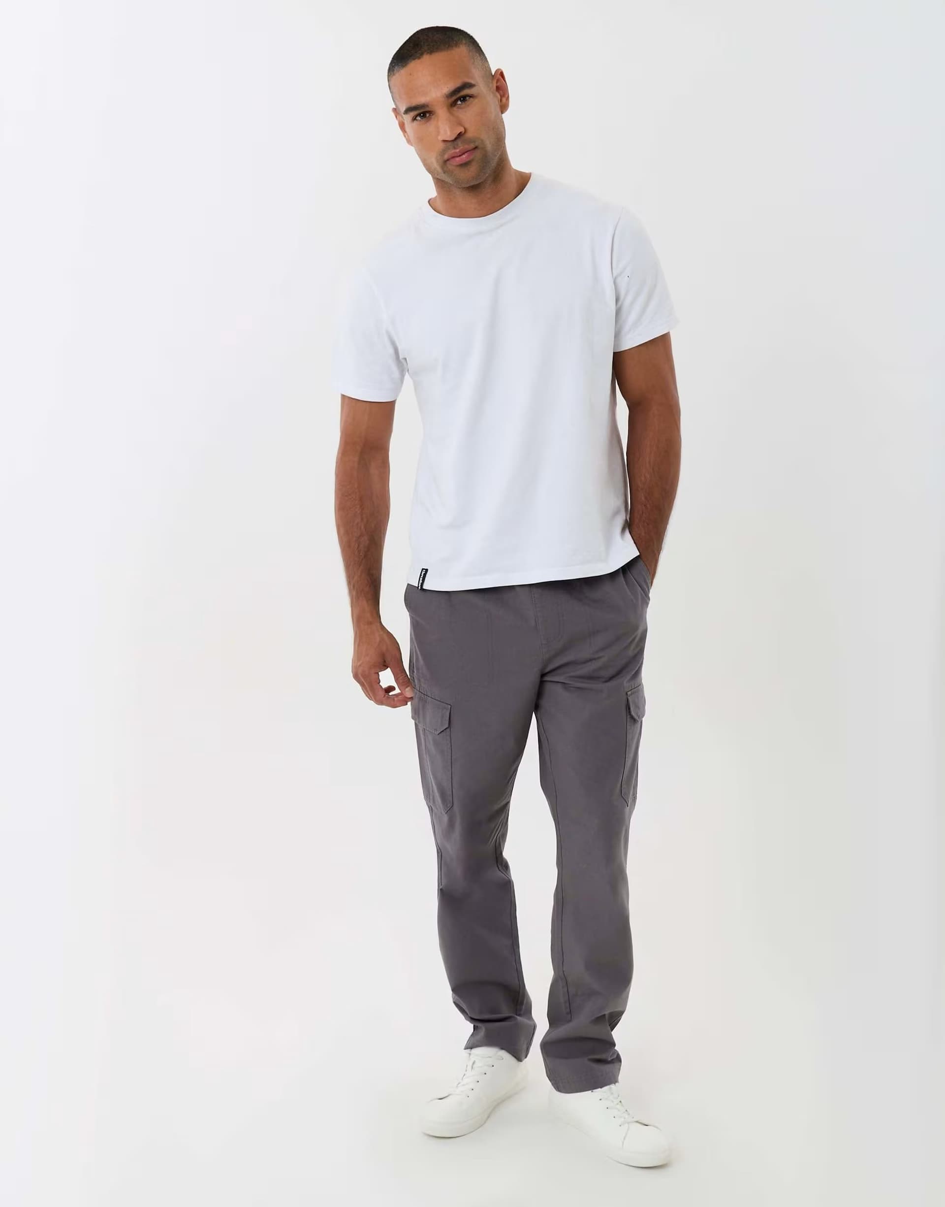 ASOS Threadbare Regular fit cotton cargo trousers in slate grey