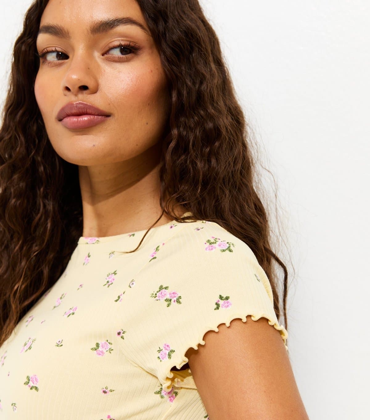 New Look New Look Yellow Floral Print Top