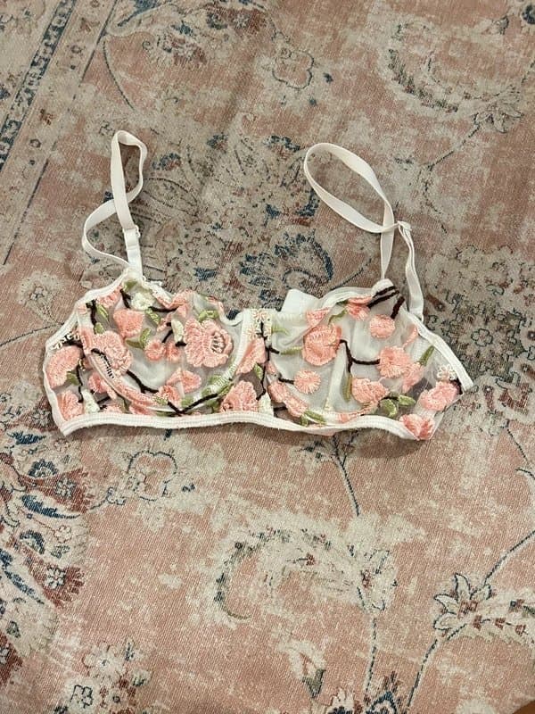 ASOS Love & Other Things floral bra and thong set in white