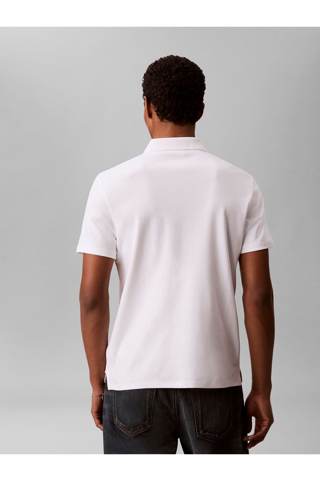 Calvin Klein Calvin Klein Men's Ss Slim Supima Logo Patch Polo Bright White - 4