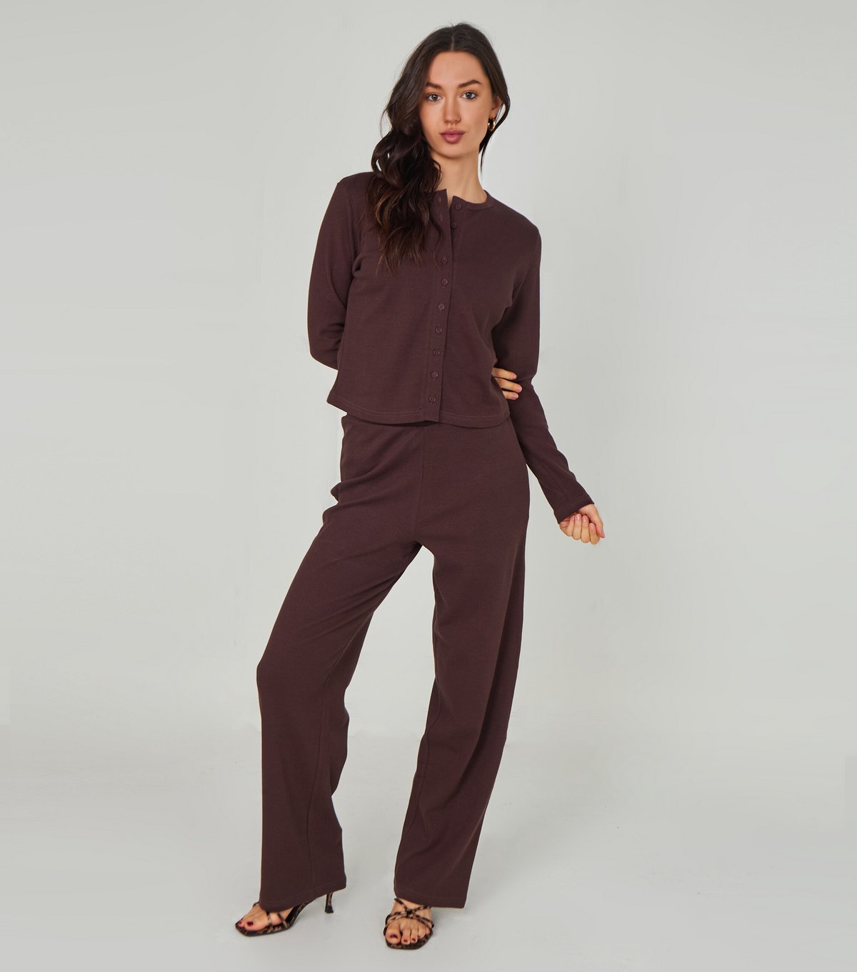 Urban Bliss Women's Brown Long Sleeve Button Front Top Urban Bliss New Look - 2