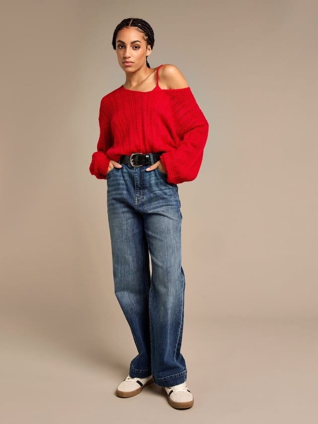 GWD by GEORGE W. DAVIES GWD by GEORGE W. DAVIES Women's GWD Arla-Bailey Red Wool Knit Top - 2