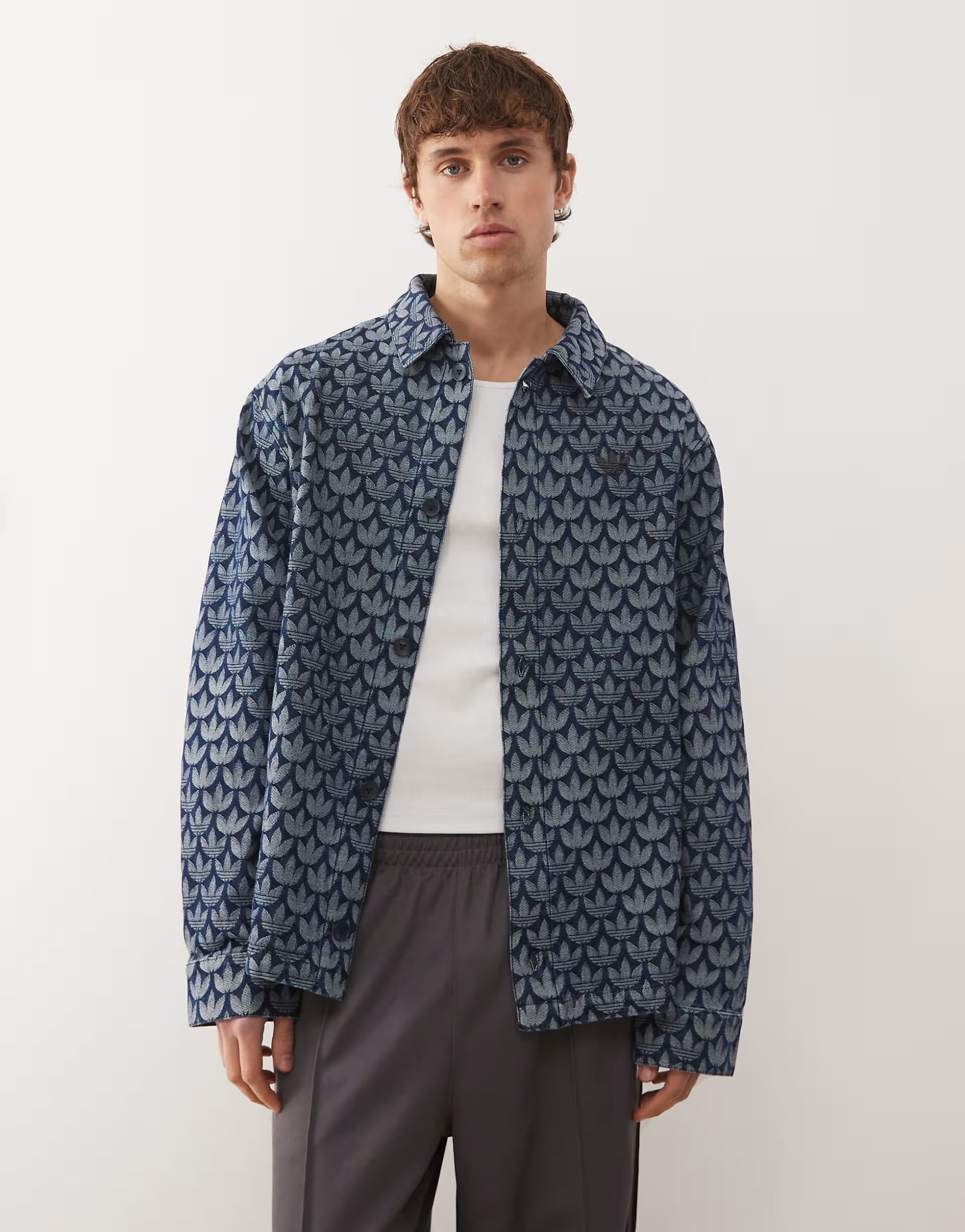 ASOS adidas Originals Denim monogram shirt in indigo denim