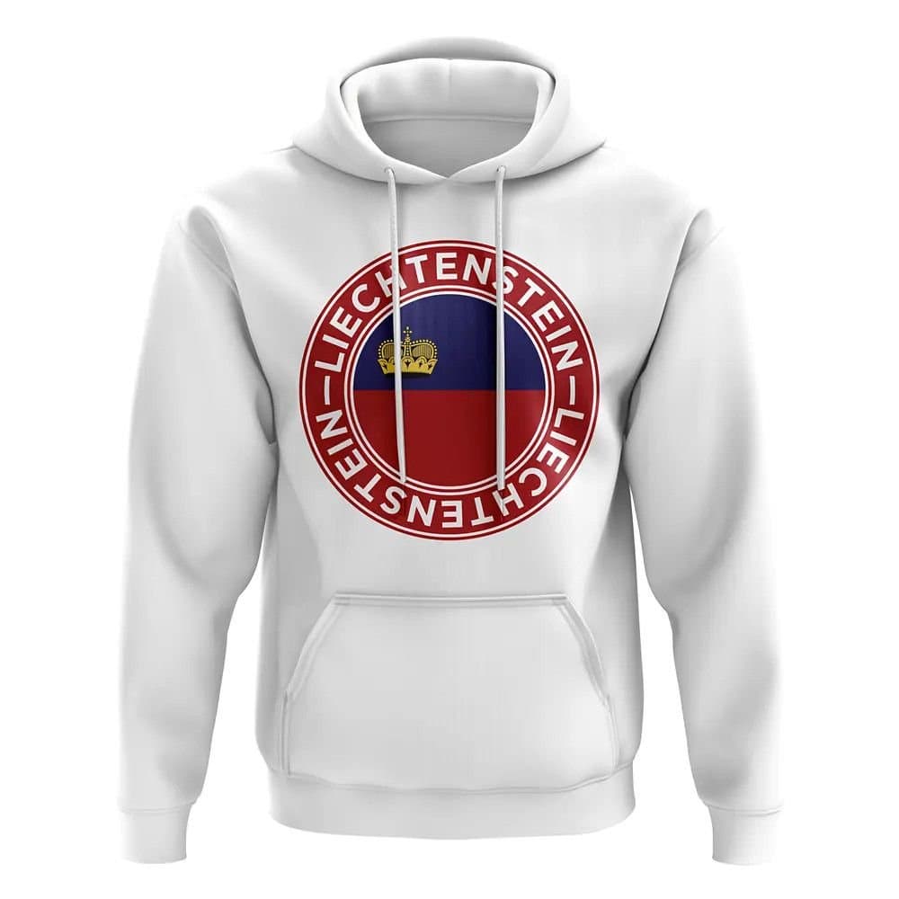 Leichtenstein Leichtenstein Men's Mens Liechtenstein Football Badge Hoodie White