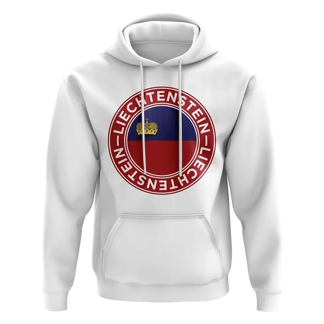 Leichtenstein Leichtenstein Men's Mens Liechtenstein Football Badge Hoodie White - 2