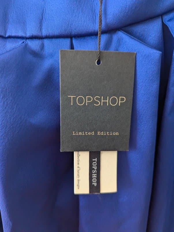Topshop Topshop Limited Edition Blue Satin Midi Skirt