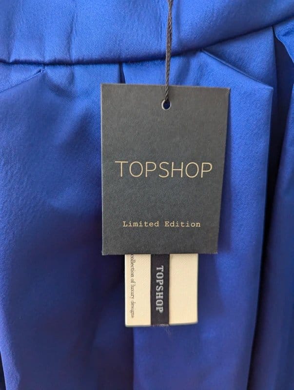 Topshop Cobalt Blue Satin Midi Skirt