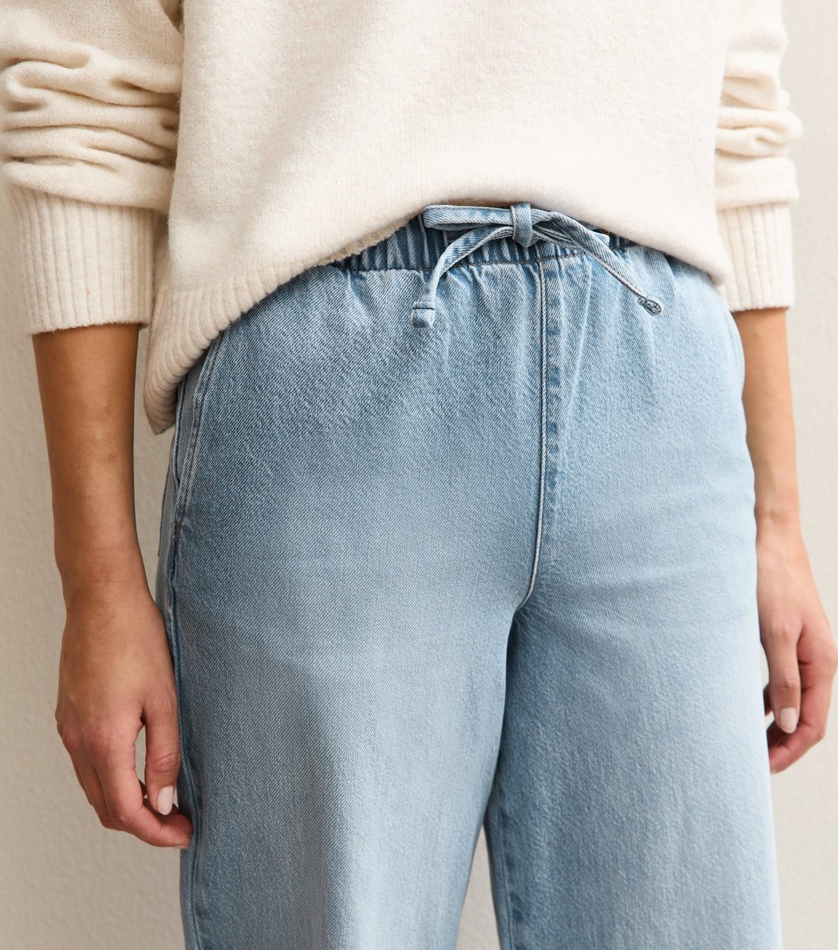 New Look Women's Tall Light Blue Pull On Wide Leg Jeans New Look - 3