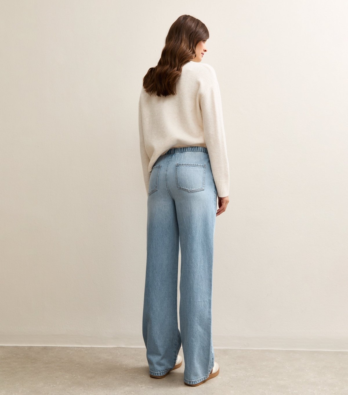 New Look Women's Tall Light Blue Pull On Wide Leg Jeans New Look - 4