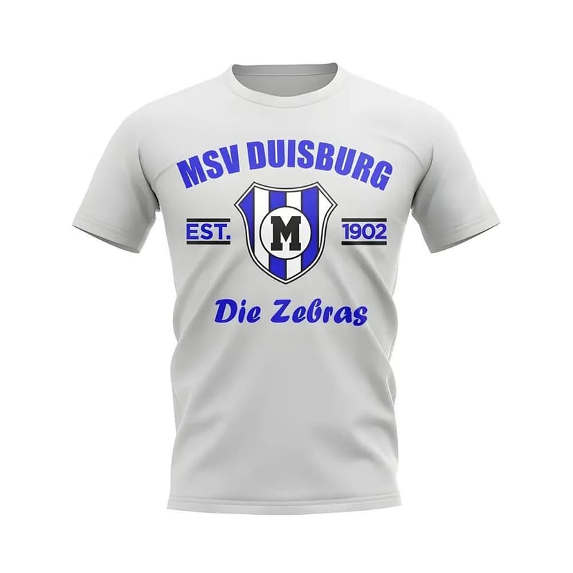 MSV Duisburg MSV Duisburg Men's Mens Established Football T-Shirt in White - 1