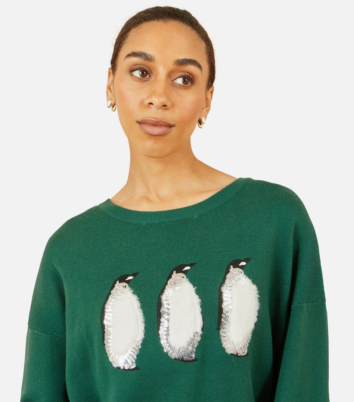 Yumi Women's Dark Green Penguin Jumper Yumi New Look - 3