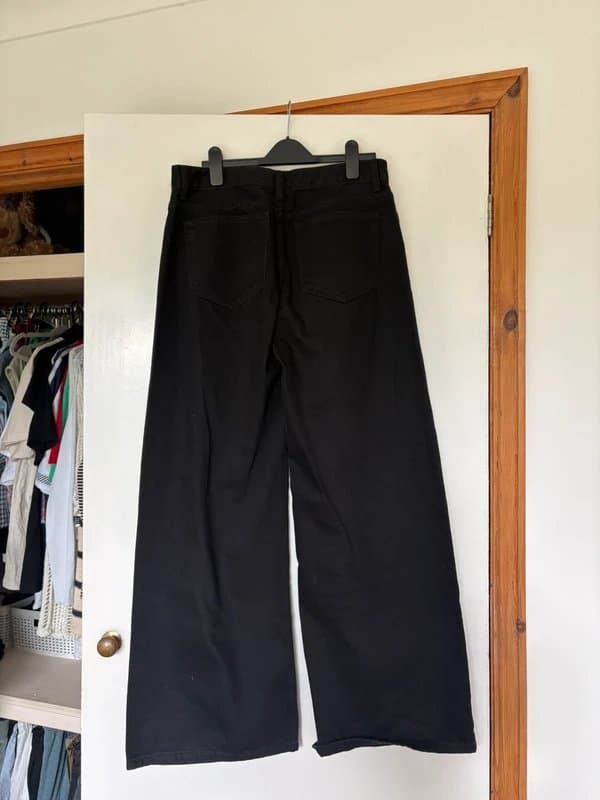 Bershka Bershka wide leg mid rise jeans