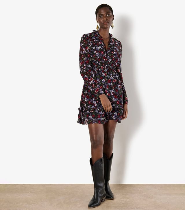 Apricot Women's Red Floral Print Chiffon Dress Apricot New Look - 2