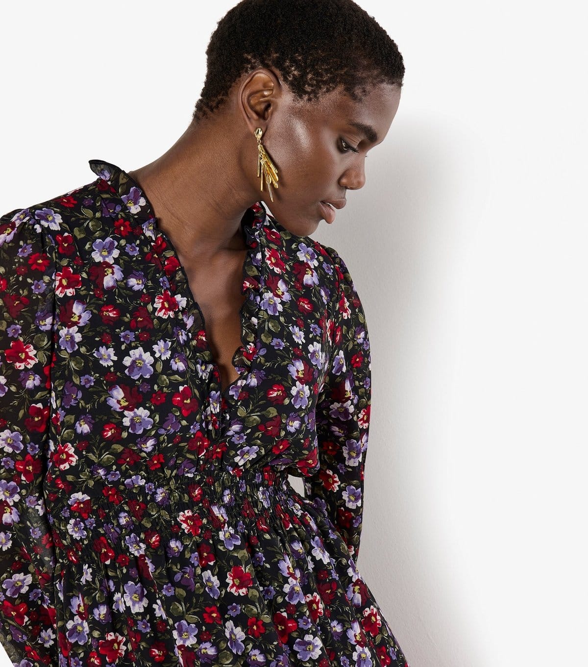 Apricot Women's Red Floral Print Chiffon Dress Apricot New Look - 4