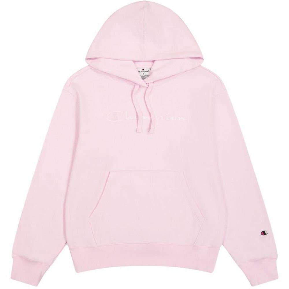 Champion Champion Women's Embroidered Logo Kangaroo Pocket Hoodie in Pink