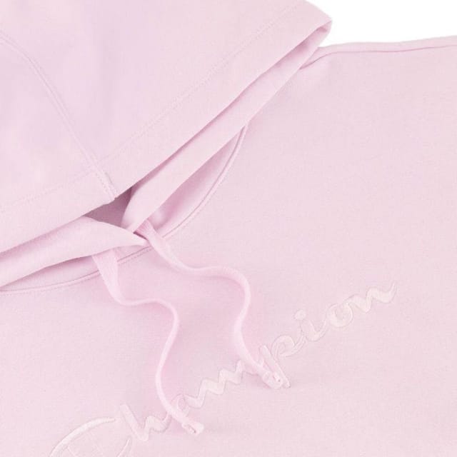 Champion Champion Women's Embroidered Logo Kangaroo Pocket Hoodie in Pink - 3