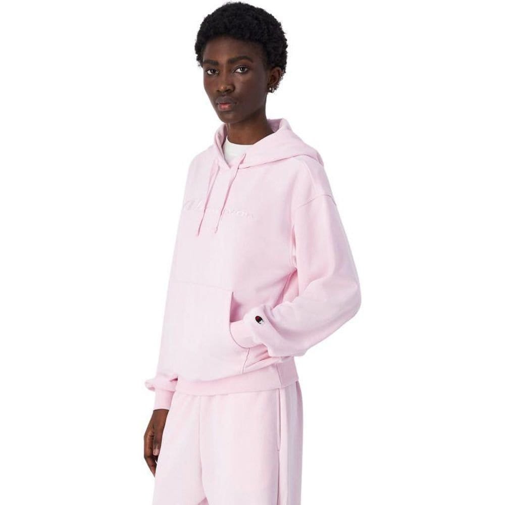Champion Champion Women's Embroidered Logo Kangaroo Pocket Hoodie in Pink - 4