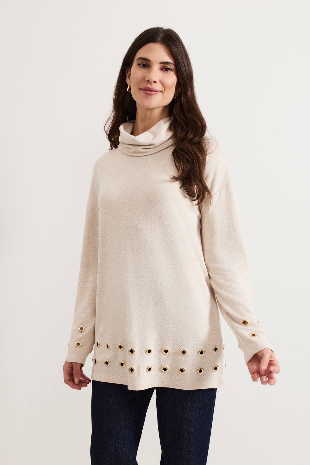 Phase Eight Phase Eight Women's Jennie Eyelet Knit Top in Light Beige - 2