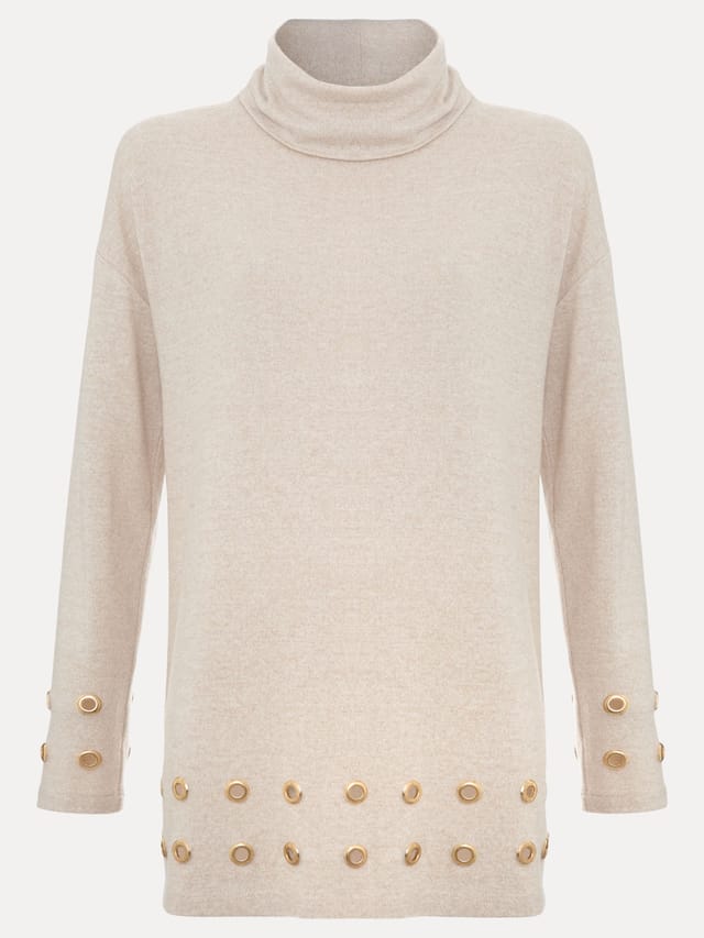 Phase Eight Phase Eight Women's Jennie Eyelet Knit Top in Light Beige - 2