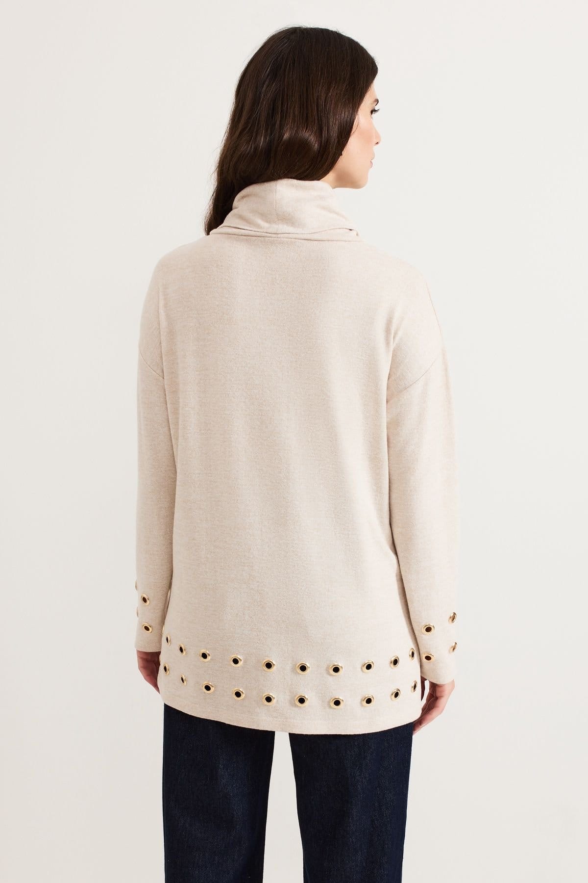 Phase Eight Phase Eight Women's Jennie Eyelet Knit Top in Light Beige - 4