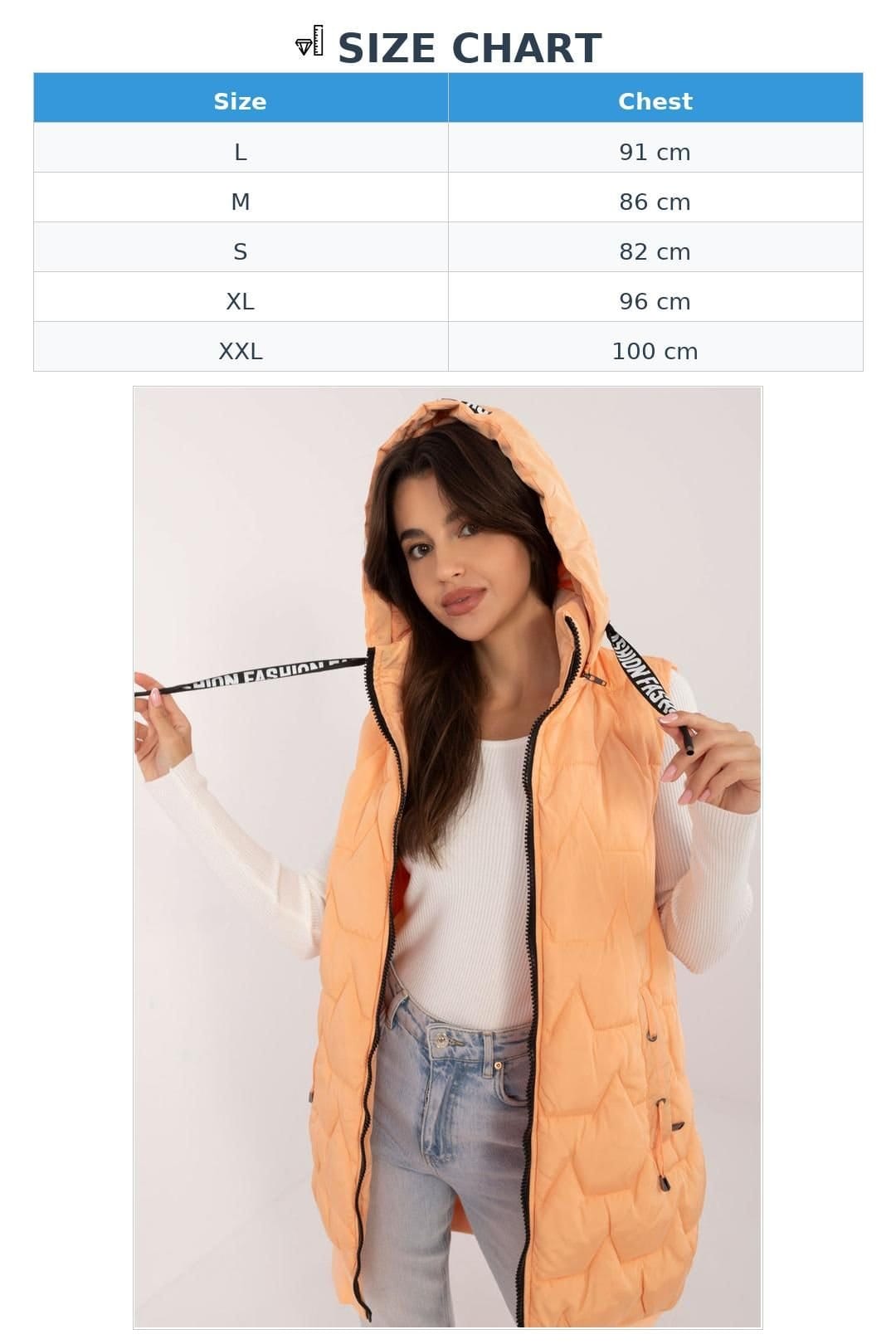 Love Lace Love Lace Women's Quilted Zip Vest with Detachable Hood in Orange - 4