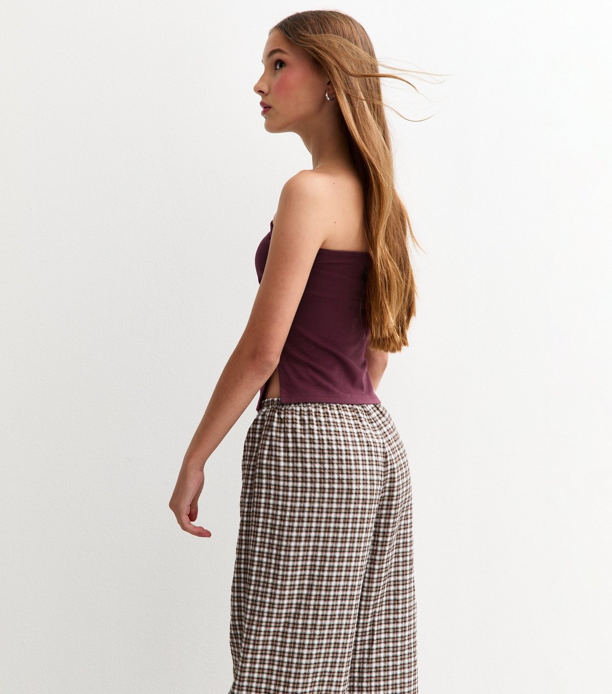 New Look Girls' Dark Burgundy Ruched Side Bandeau Top New Look - 4