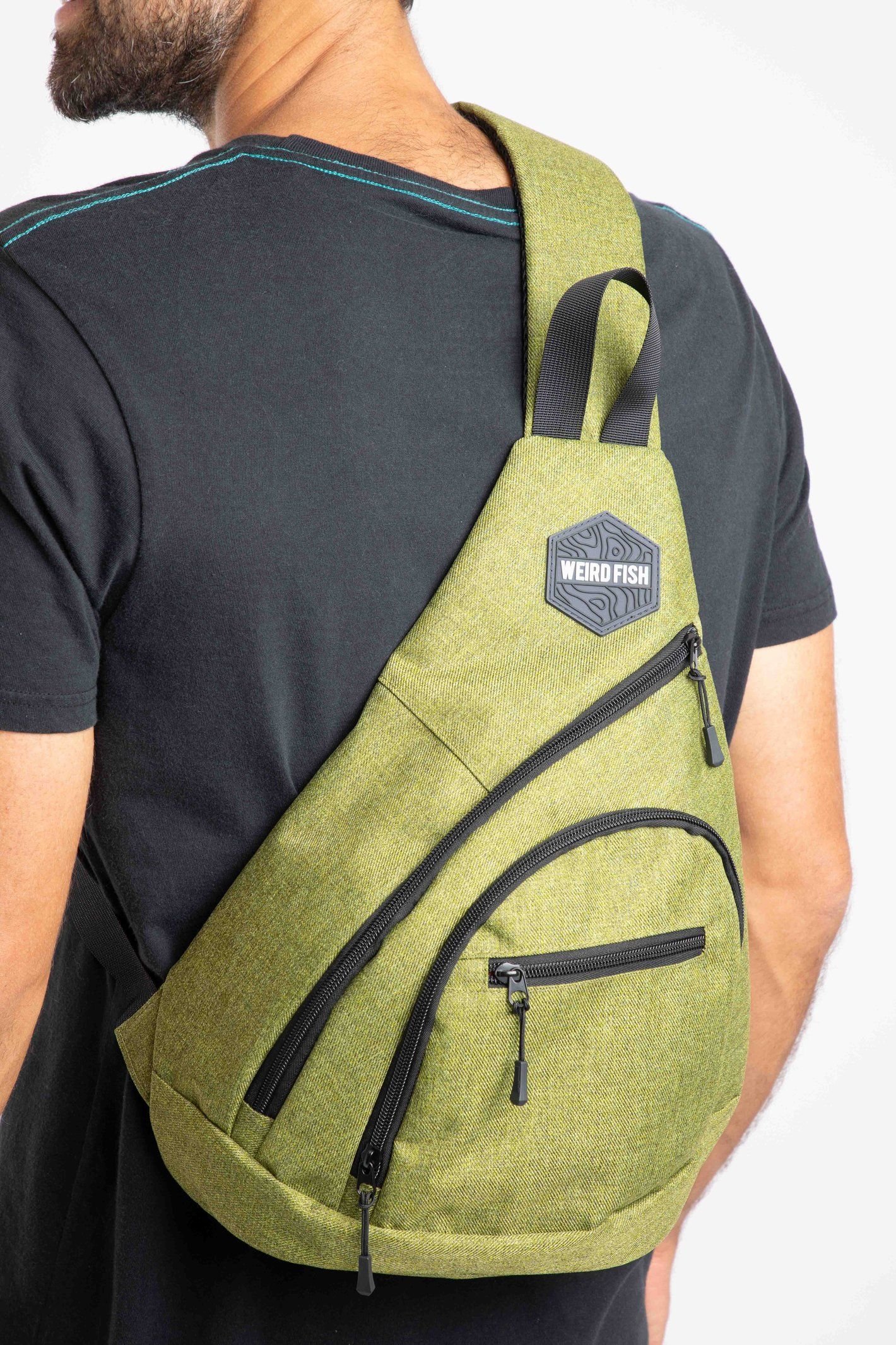 Weird Fish Weird Fish Men's Hedland Mono Strap Bag in Light Green - 3