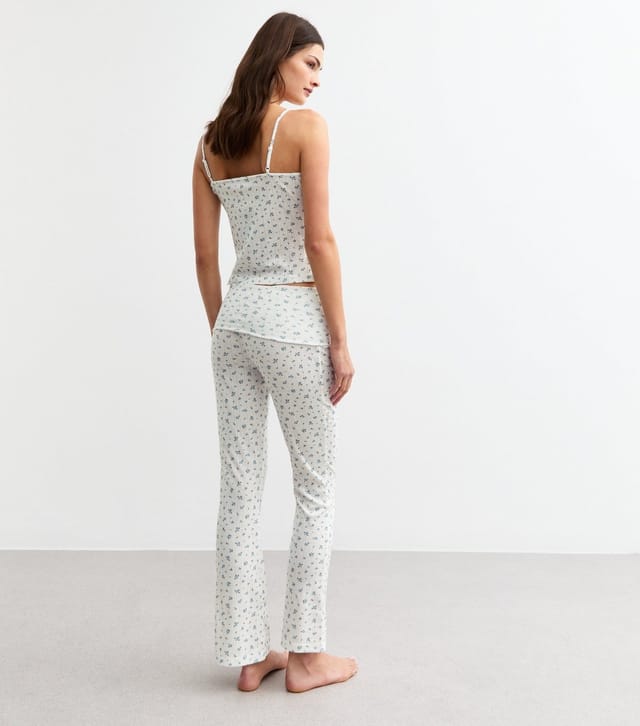 New Look Women's White Ditsy Print Foldover Waist Cami Set New Look - 3