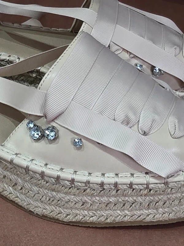 ASOS Asos cream/beige diamante lace up espadrille