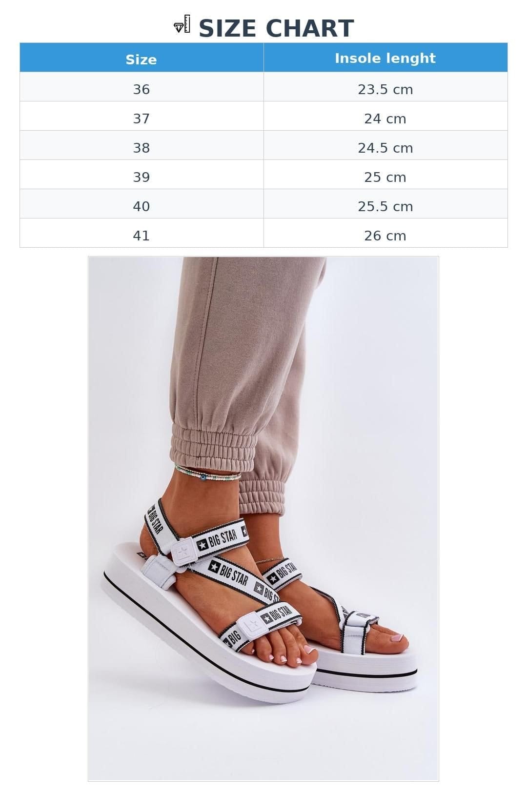 Love Lace Love Lace Women's Big Star Velcro Platform Sandals for Summer Comfort Casual in White - 4